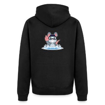 Maus Schwimmen Schwimmbrille Sommer - Unisex Premium Bio Zip Hoodie - Schwarz - Hinten - Nico (187cm)