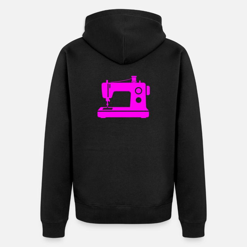 Machine à coudre rose - Veste à capuche bio Premium Unisexe - noir