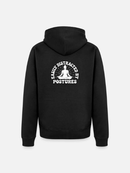 Pilates Enthusiasts Easily Distracted By Postures - Unisex Premium Organic Zip Hoodie - black