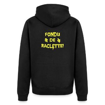 FONDU DE RACLETTE - humour fromage et montagne - Veste à capuche bio Premium Unisexe - noir - Dos - Nico (187cm)