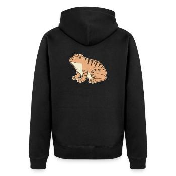 crapaud orange à rayures rétro rayures Tigrée - Veste à capuche bio Premium Unisexe - noir - Dos - Nico (187cm)