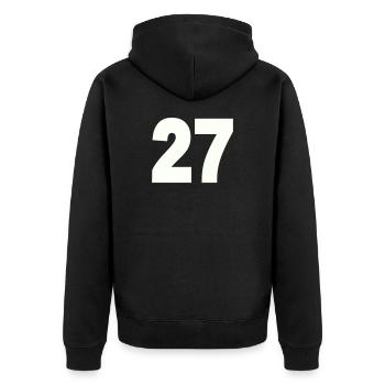 27 - Unisex Premium Organic Zip Hoodie - black - Back - Nico (187cm)