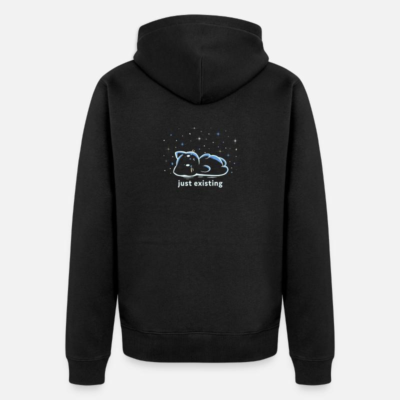 Einfach nur existieren - Unisex Premium Bio Zip Hoodie - Schwarz