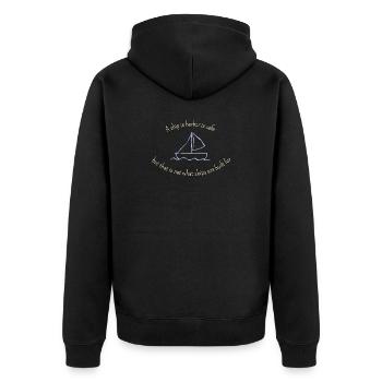 A ship in harbor is safe... für dunkle Produkte - Unisex Premium Bio Zip Hoodie - Schwarz - Hinten - Nico (187cm)