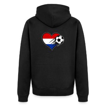 Drapeau des Pays-Bas Fussball_mit_Herz - Veste à capuche bio Premium Unisexe - noir - Dos - Nico (187cm)