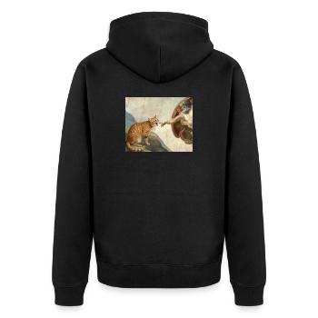 Chat gifle la main de Dieu Mème des chats drôles - Veste à capuche bio Premium Unisexe - noir - Dos - Nico (187cm)