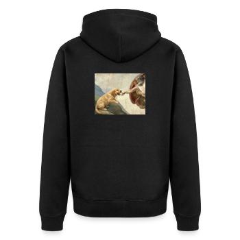 Mème chien God Hand Golden Retriever - Veste à capuche bio Premium Unisexe - noir - Dos - Nico (187cm)