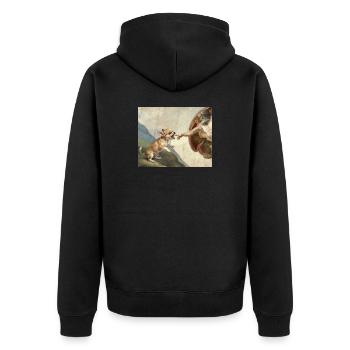 Hund Gottes Hand Chihuahua Hunde meme - Unisex Premium Bio Zip Hoodie - Schwarz - Hinten - Nico (187cm)