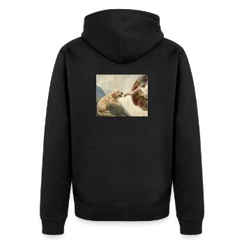 Dog God Hand Golden Retriever Dog Meme - Unisex Premium Organic Zip Hoodie - black - Back - Nico (187cm)