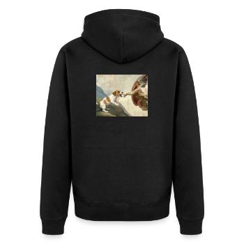Mème du chien God Hand Beagle Dog - Veste à capuche bio Premium Unisexe - noir - Dos - Nico (187cm)