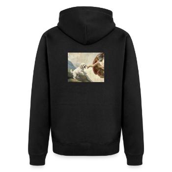 Mème Caniche Main, Chien Dieu - Veste à capuche bio Premium Unisexe - noir - Dos - Nico (187cm)