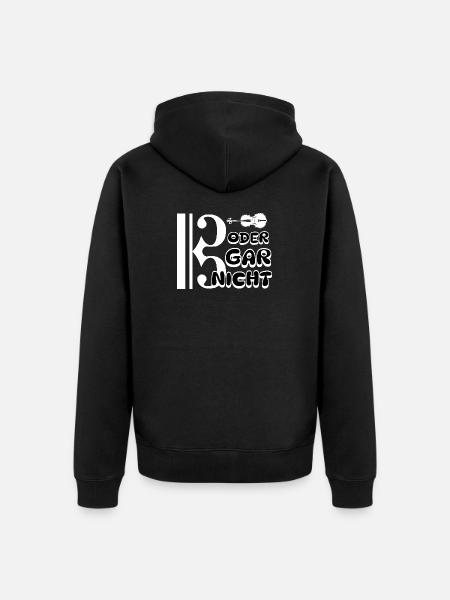 Bratsche - Bassschlüssel oder gar nicht - Unisex Premium Bio Zip Hoodie - Schwarz