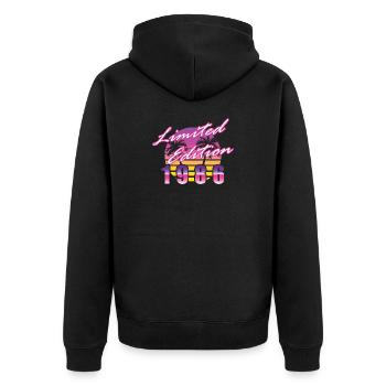 40. Geburtstag Limited Edition 1986 vintage - Unisex Premium Bio Zip Hoodie - Schwarz - Hinten - Nico (187cm)