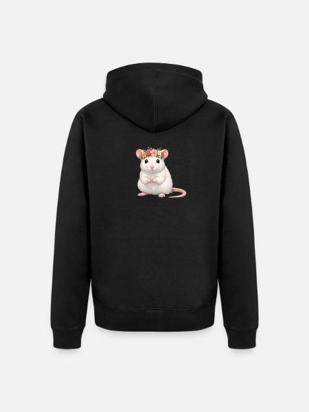 Rat - Unisex Premium Organic Zip Hoodie - black