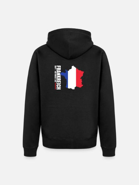 Frankreich Auswandern - Unisex Premium Bio Zip Hoodie - Schwarz