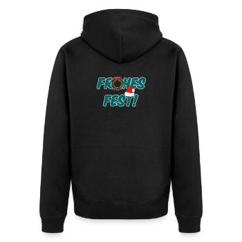 Frohes Fest Weihnachten Christmas Geschenk - Unisex Premium Bio Zip Hoodie - Schwarz - Hinten - Nico (187cm)