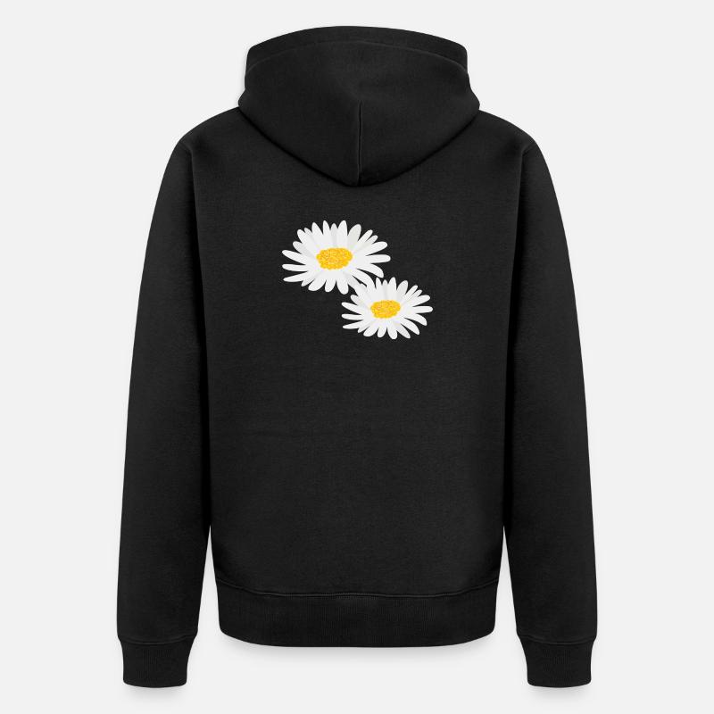 Marguerites de fleurs - Veste à capuche bio Premium Unisexe - noir