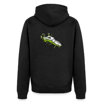 green kite - Unisex Premium Organic Zip Hoodie - black - Back - Nico (187cm)