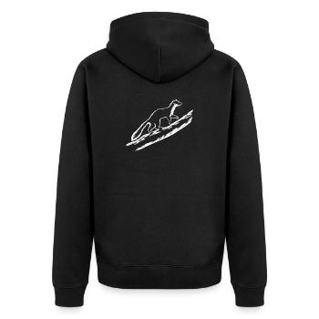 Marten at night - Unisex Premium Organic Zip Hoodie - black - Back - Nico (187cm)