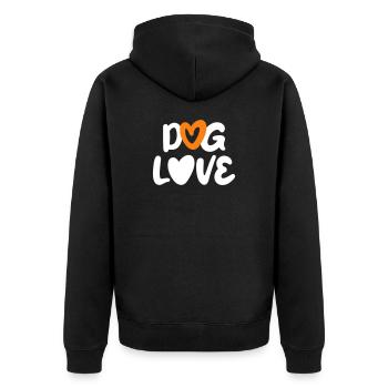 Dog Love Dogs Heart Love Pets Owner Fan - Unisex Premium Organic Zip Hoodie - black - Back - Nico (187cm)