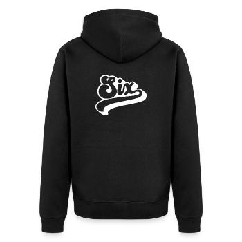 Six 6th Birthday Kids Boys Girls 6 Years Old - Unisex Premium Organic Zip Hoodie - black - Back - Nico (187cm)