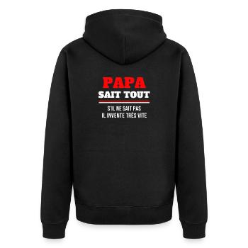 papa, dad, meilleur papa, super papa - Veste à capuche bio Premium Unisexe - noir - Dos - Nico (187cm)