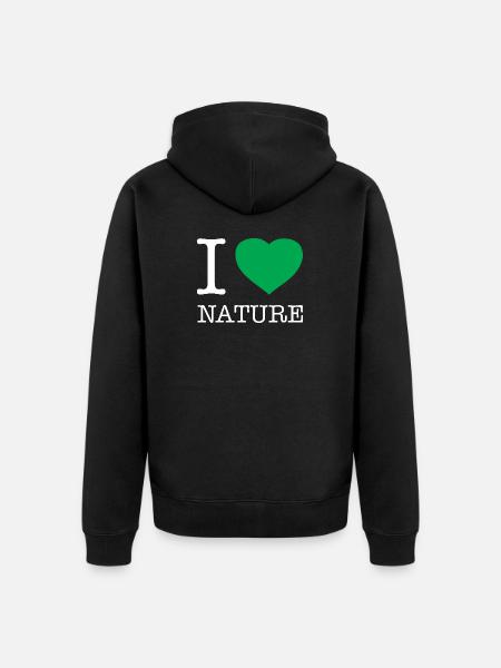 I LOVE NATURE - Unisex Premium Organic Zip Hoodie - black