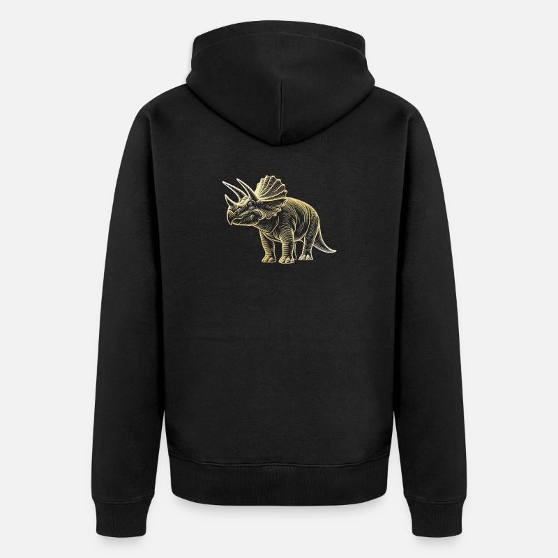 Dessin de dinosaure triceratops - Veste à capuche bio Premium Unisexe - noir