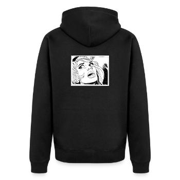 34 Fille - Veste à capuche bio Premium Unisexe - noir - Dos - Nico (187cm)
