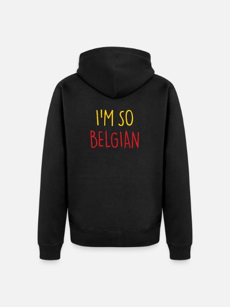 I'M SO BELGIAN BELGIAN Belgium - Unisex Premium Organic Zip Hoodie - black
