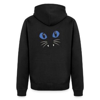 Blue-Eyed Cat - Unisex Premium Organic Zip Hoodie - black - Back - Nico (187cm)