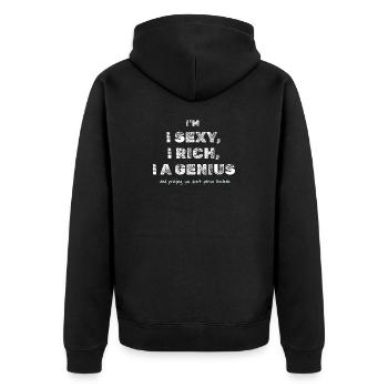 Boolean Joke – Funny Dev Tee - Unisex Premium Organic Zip Hoodie - black - Back - Nico (187cm)