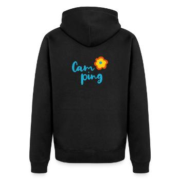Camping Fleur Camper Fan Vacances Van Life Été - Veste à capuche bio Premium Unisexe - noir - Dos - Nico (187cm)