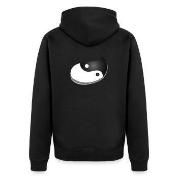 Symbole Yin-Yang en forme de goutte d’eau – Balance Design - Veste à capuche bio Premium Unisexe - noir - Dos - Nico (187cm)