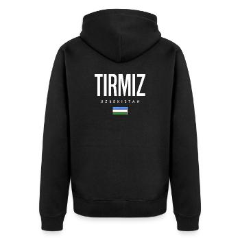 Tirmiz Ouzbékistan - Veste à capuche bio Premium Unisexe - noir - Dos - Nico (187cm)