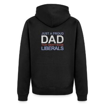 Nur ein stolzer Vater, der keine Liberalen großgez - Unisex Premium Bio Zip Hoodie - Schwarz - Hinten - Nico (187cm)