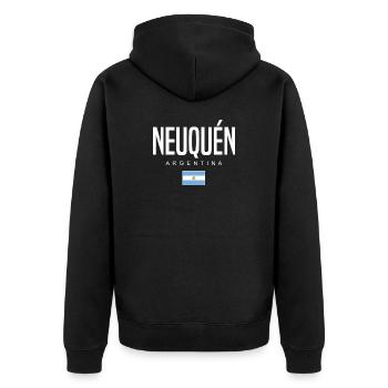 Neuquén Argentinien Argentinier - Unisex Premium Bio Zip Hoodie - Schwarz - Hinten - Nico (187cm)