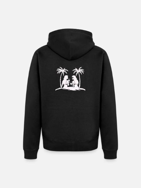 Silhouette style tropical beach night - Unisex Premium Organic Zip Hoodie - black