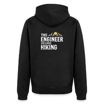 Engineer Who Hikes Proud Trail Trekker Outdoor Fan - Unisex Premium Organic Zip Hoodie - black - Back - Nico (187cm)
