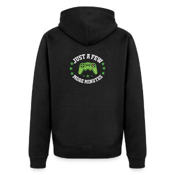 Just a few more minutes Controller - Unisex Premium Organic Zip Hoodie - black - Back - Nico (187cm)