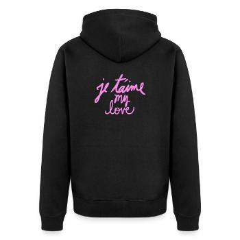 Mon amour - Veste à capuche bio Premium Unisexe - noir - Dos - Nico (187cm)