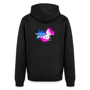 Master à la guitare - Bleu Rose Blanc - Veste à capuche bio Premium Unisexe - noir - Dos - Nico (187cm)