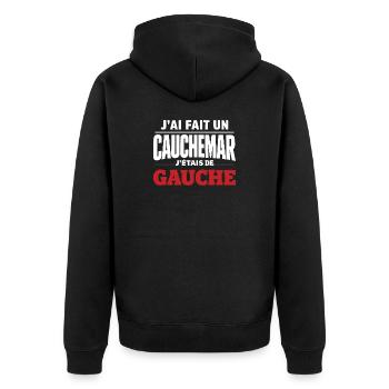 j'ai fais un cauchemar j'étais de gauche - Veste à capuche bio Premium Unisexe - noir - Dos - Nico (187cm)