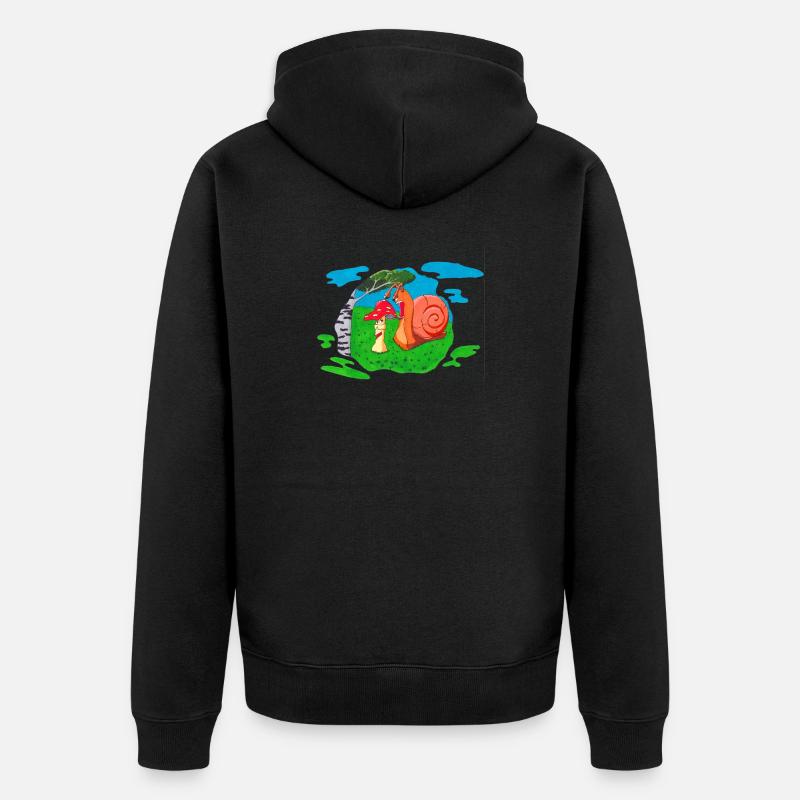 Front champignon - Veste à capuche bio Premium Unisexe - noir