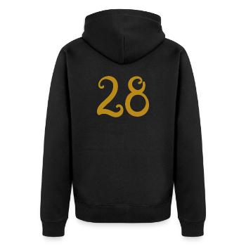 28 - Unisex Premium Organic Zip Hoodie - black - Back - Nico (187cm)