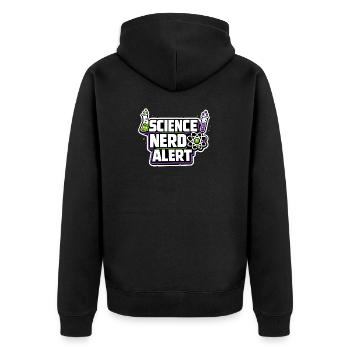 Science Nerd Alert Motive - Unisex Premium Organic Zip Hoodie - black - Back - Nico (187cm)