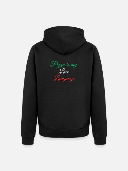 Pizza love letter - Unisex Premium Bio Zip Hoodie - Schwarz
