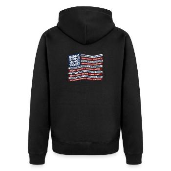 Justice en étoiles et rayures - Veste à capuche bio Premium Unisexe - noir - Dos - Nico (187cm)