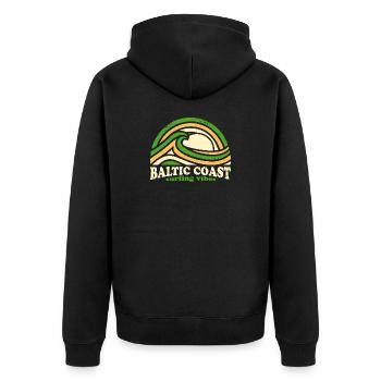 Baltic Coast Surf Design – Rétro Green - Veste à capuche bio Premium Unisexe - noir - Dos - Nico (187cm)