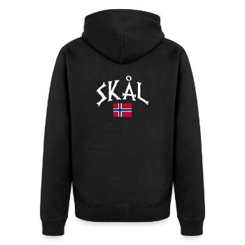 Norway Vacation Norge Fjords Travel Scandinavian - Unisex Premium Bio Zip Hoodie - Schwarz - Hinten - Nico (187cm)